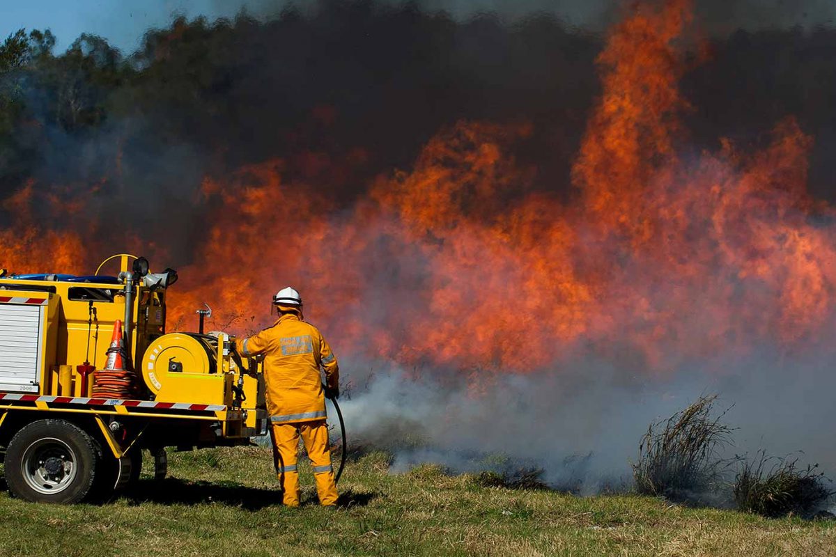 Fireman and fire